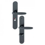 Poign�es sur plaques - 195 mm - aluminium noir - verona - condamnation avec voyant hoppe