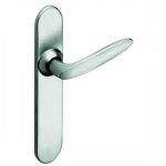 Poign�es sur plaques bdc - chrom� velours - entraxe 195 mm - jazz vachette