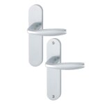 Poign�es sur plaques bec - de - cane - alu argent - ea 165 mm - new york hoppe