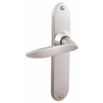 Poign�es sur plaques bec - de - cane - alu chrom� velours - twist vachette