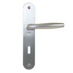 Poignes sur plaques cl l - aluminium anodis argent - orca vachette