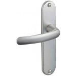 Poign�es sur plaques bec - de - cane - aluminium argent - budget vachette