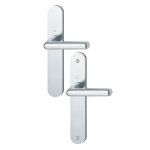 Poignes sur plaques bec - de - cane - aluminium argent - cortina hoppe