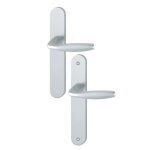 Poign�es sur plaques bec - de - cane - aluminium argent - new york hoppe