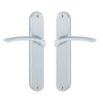 Poign�es sur plaques bec - de - cane - aluminium chrome satin - ibiza hoppe