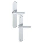 Poign�es sur plaques bec - de - cane - aluminiun argent - verona hoppe