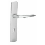 Poignes sur plaques bec - de - cane - aluminum argent - riviera vachette