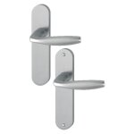 Poign�es sur plaques bec - de - cane - aspect inox - ea 165 mm - new york hoppe