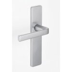 Poign�es sur plaques bec - de - cane - entraxe 165 mm - argent - kaza vachette