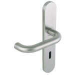 Poign�es sur plaques bec - de - cane - inox bross� - linox 492 vachette