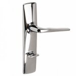 Poign�es sur plaques bec - de - cane - zamak chrom� - riv junior vachette