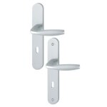 Poign�es sur plaques cl� l - aluminium argent - new york hoppe