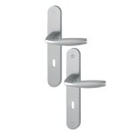 Poign�es sur plaques cl� l - aluminium aspect inox - new york hoppe