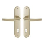 Poign�es sur plaques cl� l - aluminium champagne - san diego hoppe