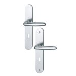 Poign�es sur plaques cl� l - aluminiun argent - verona hoppe