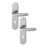 Poign�es sur plaques cl� l - aspect inox - ea 165 mm - new york hoppe