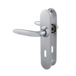 Poign�es sur plaques cl� l - chrom� velours - entraxe 195 mm - jazz vachette