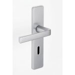 Poign�es sur plaques cl� l - entraxe 165 mm - argent - kaza vachette