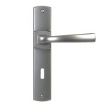 Poignées sur plaques clé i - 53 à 58 mm - chrome velours - muze vachette Poignées sur plaques clé i - 53 à 58 mm - chrome velours - muze vachette