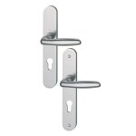 Poignes sur plaques cl i - aspect inox - porte 68 - 77 mm - verona hoppe
