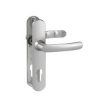 Poign�es sur plaques cl� i - aluminium chrom� velours - slim vachette