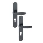 Poignes sur plaques cl i - aluminium noir mat - 48  57 - new york hoppe