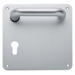 Poign�es sur plaques cl� i carr�es - aluminium argent - vittel duval