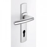 Poignes sur plaques cl i - ea 165 - chrome velours - scult vachette