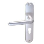 Poign�es sur plaques bec de cane - entraxe 165 mm - alu argent bricozor