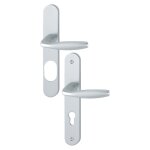 Poign�es sur plaques cl� i et ovale - aluminium argent - new york hoppe