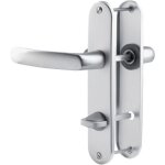 Poignes sur plaques condamnation - aluminium argent - budget vachette