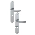 Poign�es sur plaques condamnation - aluminium aspect inox - new york hoppe