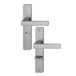 Poignes sur plaques condamnation - aluminium aspect inox - toulon hoppe