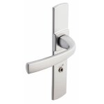 Poign�es sur plaques condamnation - chrome velours - muze vachette