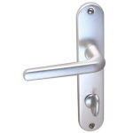 Poign�es sur plaques condamnation - entraxe 165 mm - alu argent bricozor