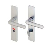 Poignes sur plaques condamnation  voyant - aluminium argent - golf vachette
