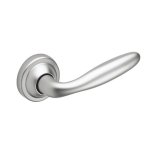 Poignes sur rosaces - aluminium chrom velours - opra vachette