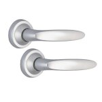 Poignes sur rosaces bec - de - cane - aluminium chrom velours ? jazz vachette