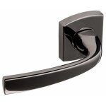 Poignes sur rosaces carres - aluminium diamant noir - muze vachette