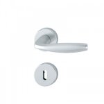 Poign�es sur rosaces cl� l - aluminium argent - new york hoppe