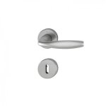 Poign�es sur rosaces cl� l - aluminium aspect inox - new york hoppe