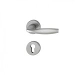 Poign�es sur rosaces cl� i - aluminium aspect inox - new york hoppe