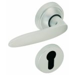 Poignes sur rosaces cl i - aluminium chrom velours - jazz vachette