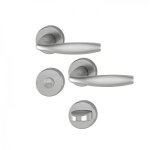 Poign�es sur rosaces condamnation - alu aspect inox - new york hoppe