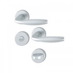 Poign�es sur rosaces condamnation - aluminium argent - new york hoppe