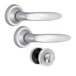 Poign�es sur rosaces condamnation - aluminium chrom� velours ? jazz vachette