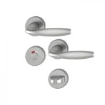Poign�es sur rosaces condamnation voyant - alu aspect inox - new york hoppe