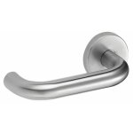 Poignes sur rosaces - forme contrecoude - inox 202 - linox 492 vachette