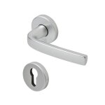 Poign�es sur rosaces rondes cl� i - aluminium argent - logio vachette