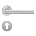 Poign�es sur rosaces rondes cl� i - inox satin� - rhodes karcher design